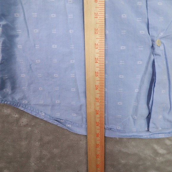 Zegna Sport Blue Geometric Print Short Sleeve Button Up Shirt Men's Large - Picture 7 of 9